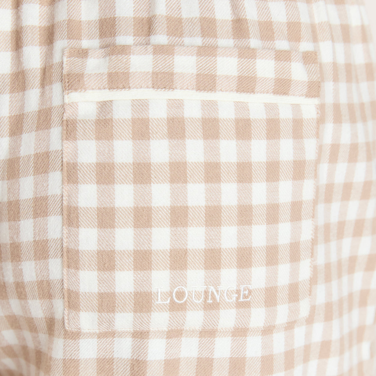 Lounge Gingham Pajama Pants - Beige
