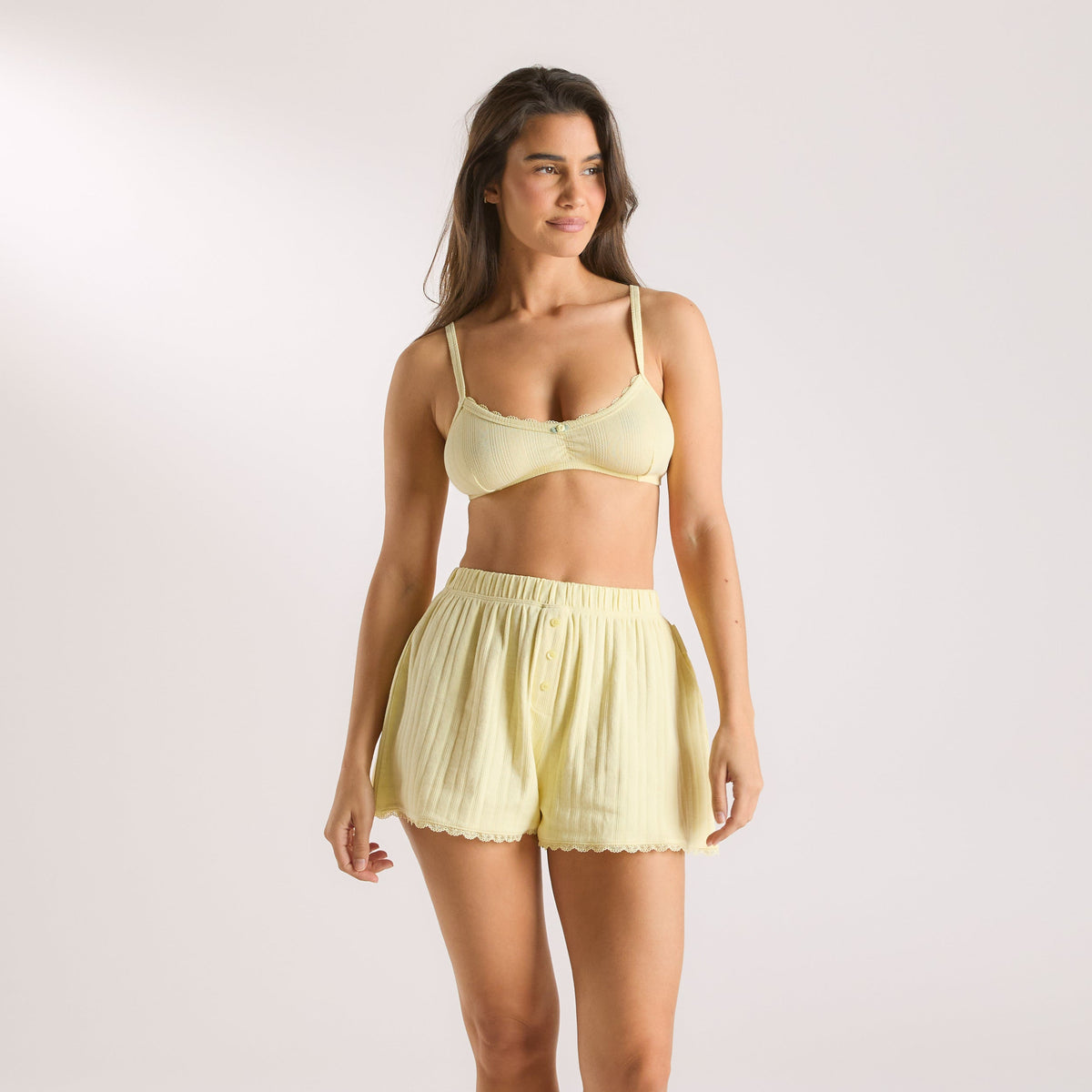 Lounge Pointelle Bralette - Buttercup Yellow
