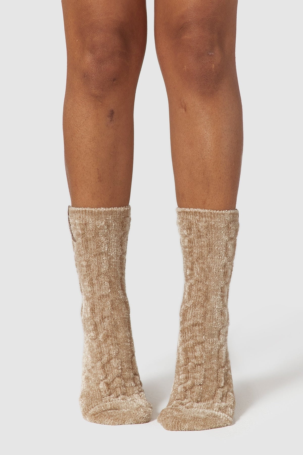 Lounge Chenille Knitted Socks - Mink