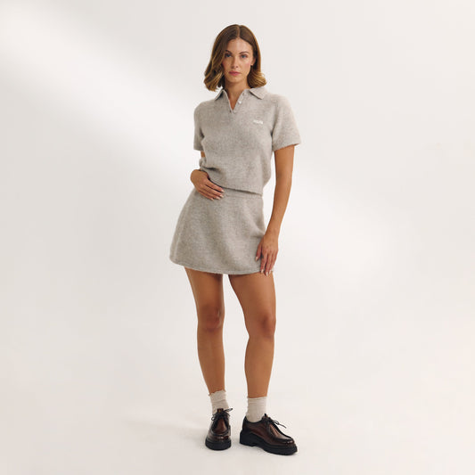Lounge Knitted Mini Skirt - Mink