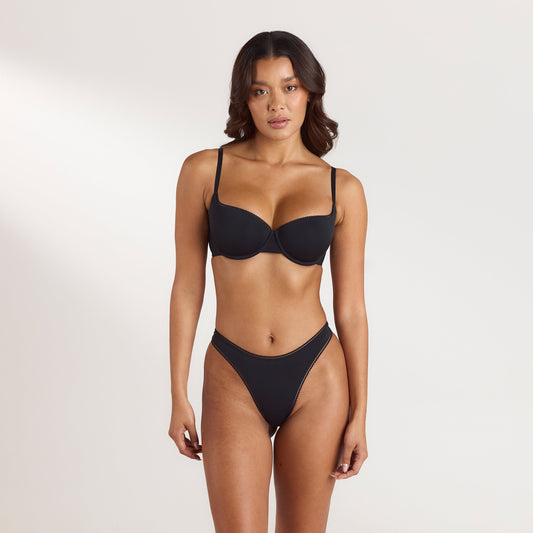 Lounge Comfort Balconette Bra - Black