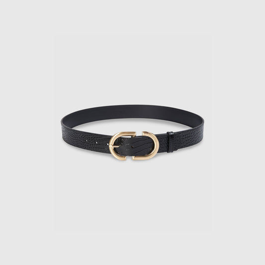 Lounge Curved Buckle Belt - Black
