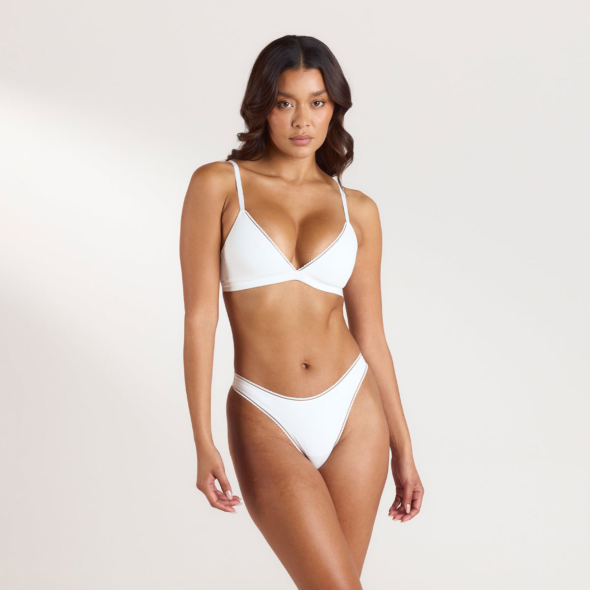 Lounge Comfort Triangle Bralette - White