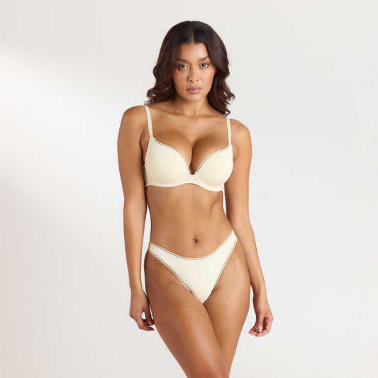 Lounge Comfort High Push-Up Bra - Latte