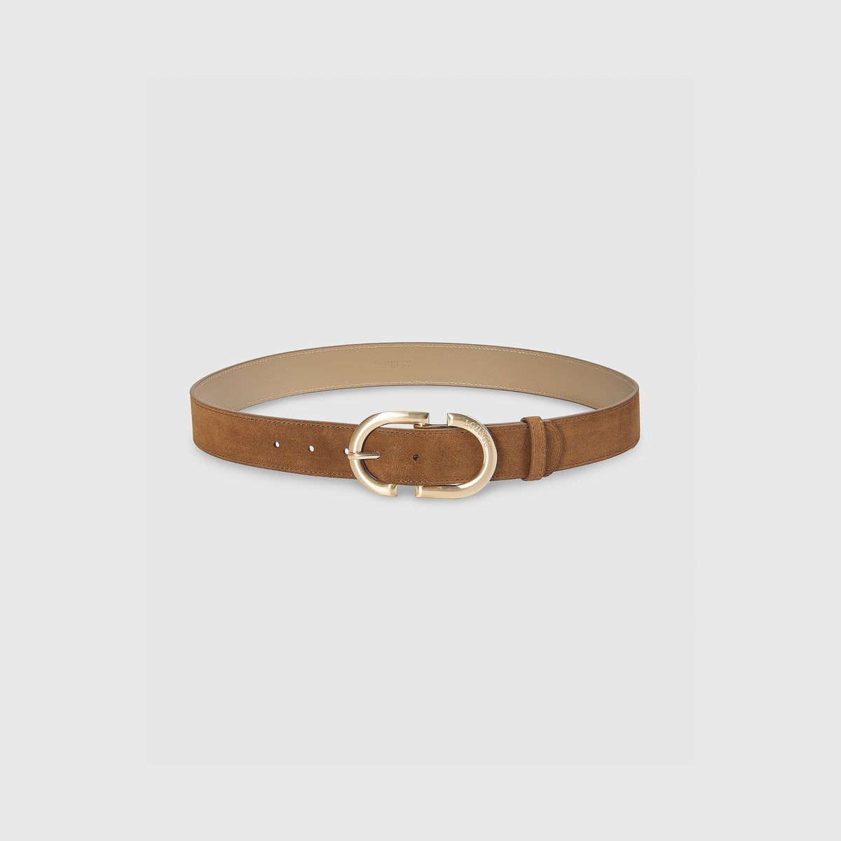 Lounge Curved Buckle Belt - Tan
