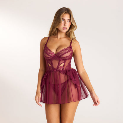 Lounge Angelica Intimates Babydoll (Set) - Berry