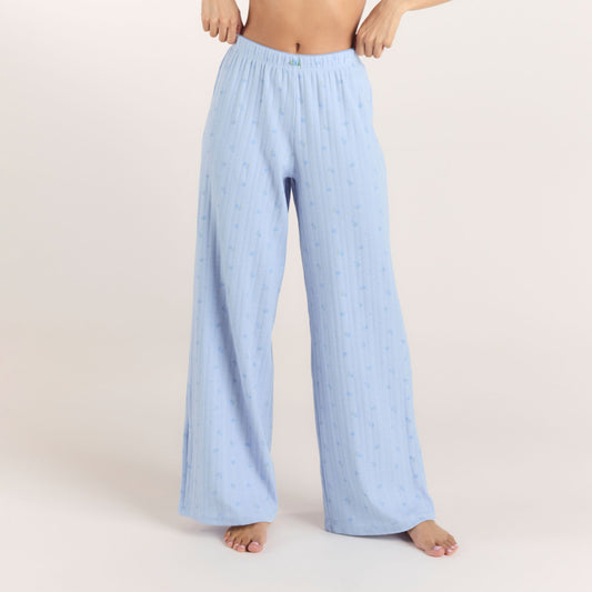 Lounge Pointelle Pajama Pants - Blue Floral