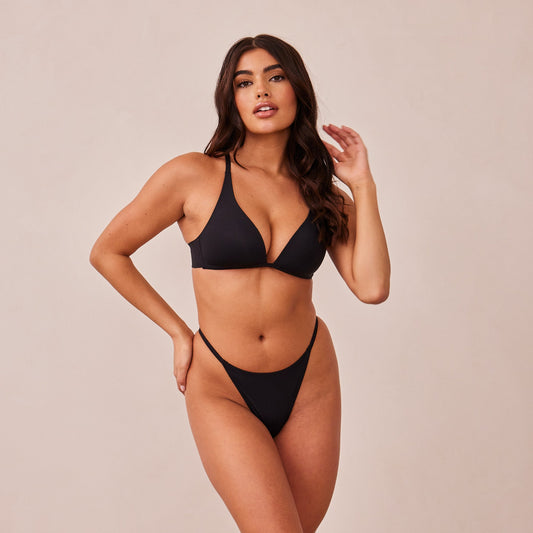 Lounge Light Non-wire Plunge T-shirt Bra  - Black
