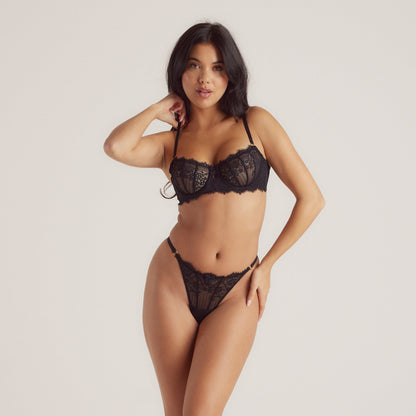 Lounge Tempt Balcony Bra - Black