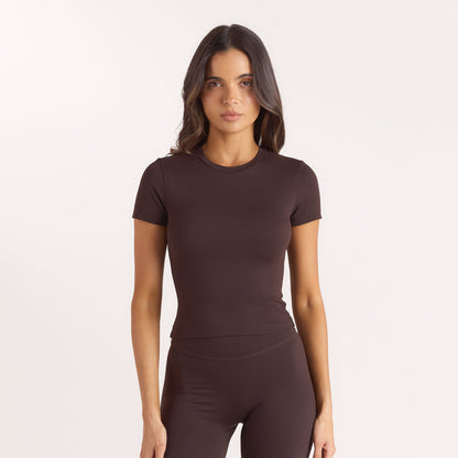 Lounge Classic Fitted Top - Coffee Bean
