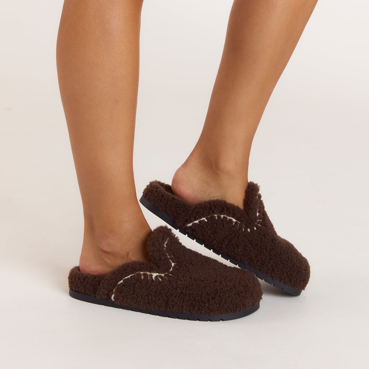 Lounge Anya Mule Slippers - Chocolate