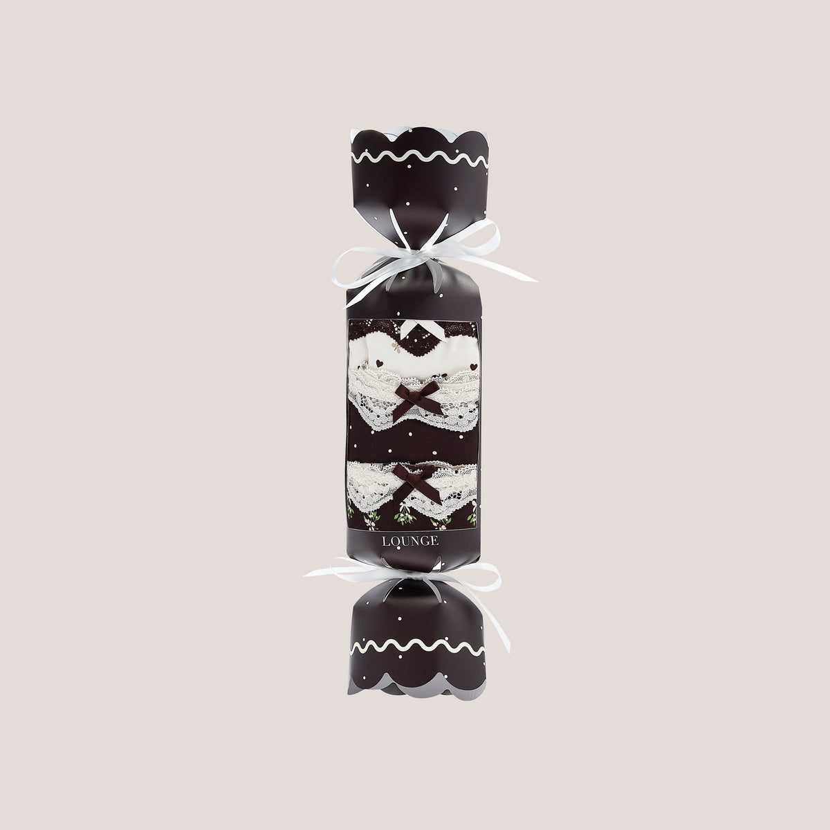 Lounge Christmas Cracker Thongs (3-Pack) - Brown Print