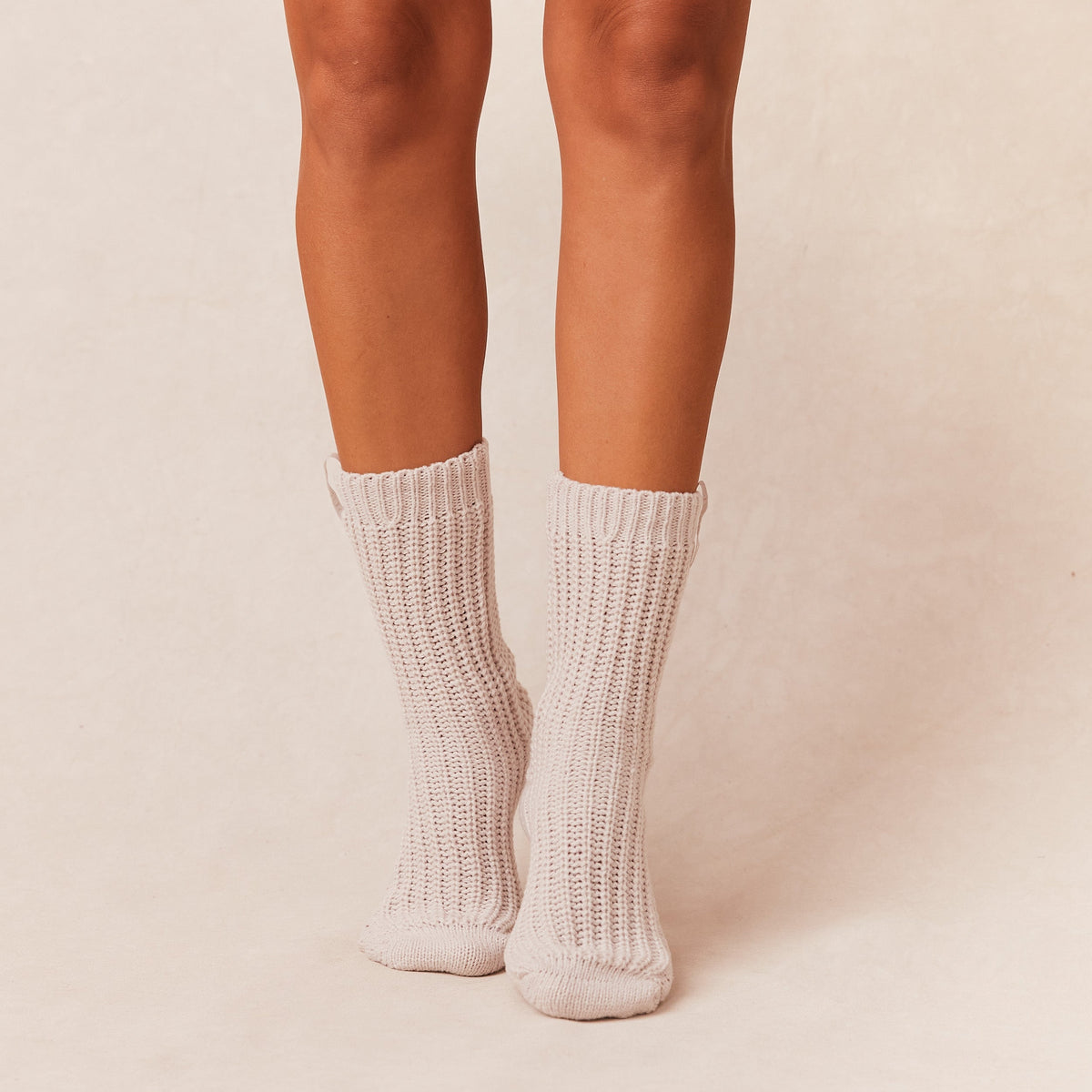 Lounge Snooze Knitted Socks - Cream