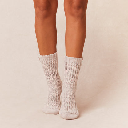 Lounge Snooze Knitted Socks - Cream