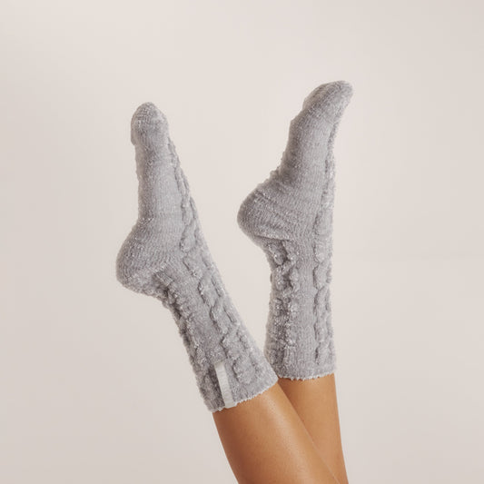 Lounge Chenille Knitted Socks - Frost