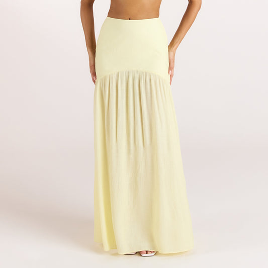 Lounge Sheer Maxi Skirt - Lemon