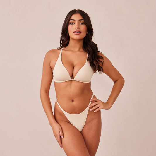 Lounge Light Non-wire Plunge T-shirt Bra  - Latte