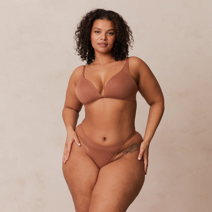 Lounge Light Non-wire Plunge T-shirt Bra  - Mocha
