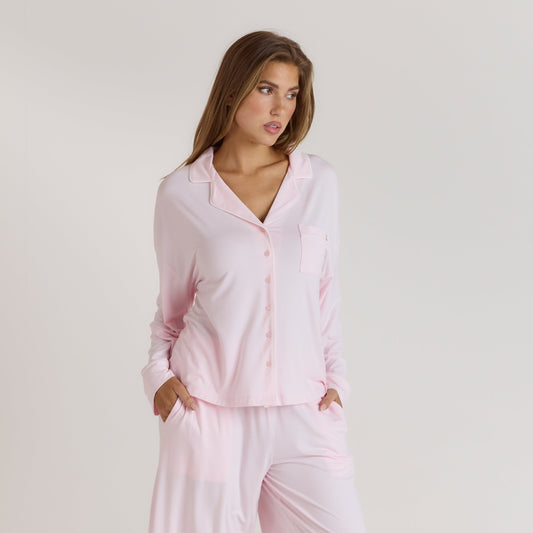 Lounge Modal Pajama Shirt - Pink