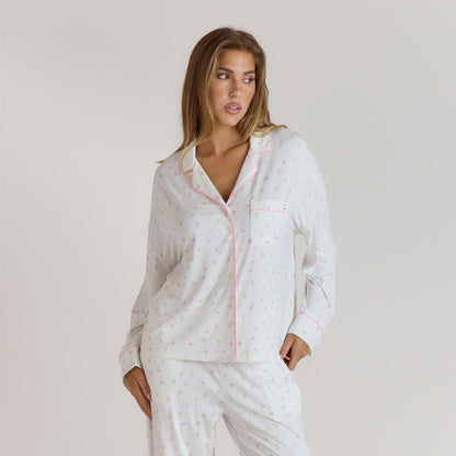Lounge Modal Pajama Shirt - Floral Print