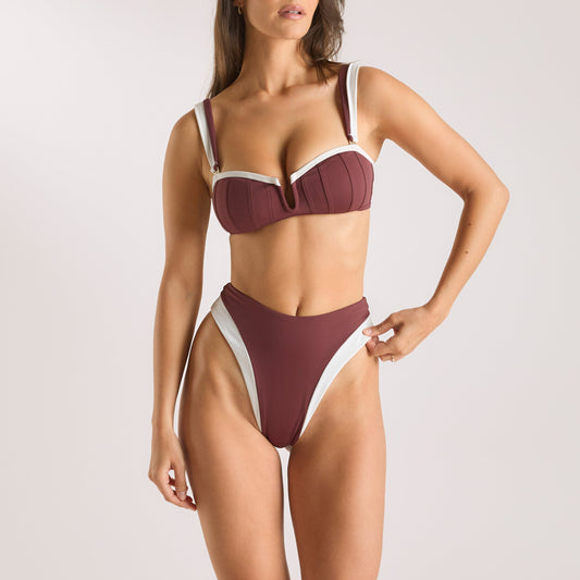 Lounge Monaco Bandeau Bikini Top - Plum