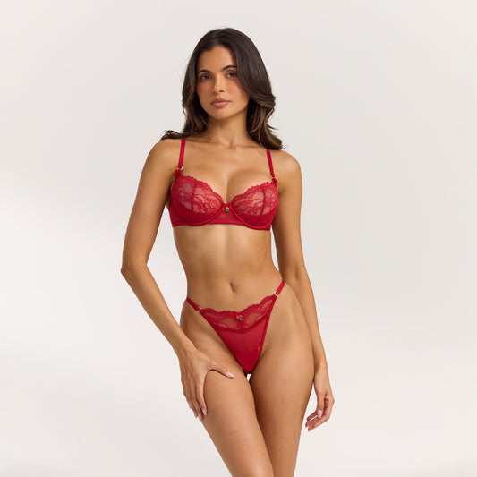 Lounge Brianna Plunge Bra - Red