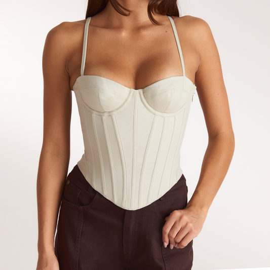 Lounge Sculpt Corset Top - Stone