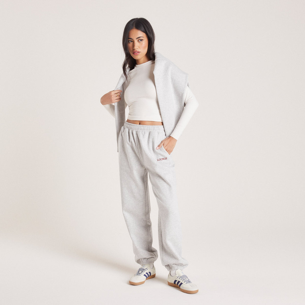 Lounge Cuffed Sweatpants - Grey Marl