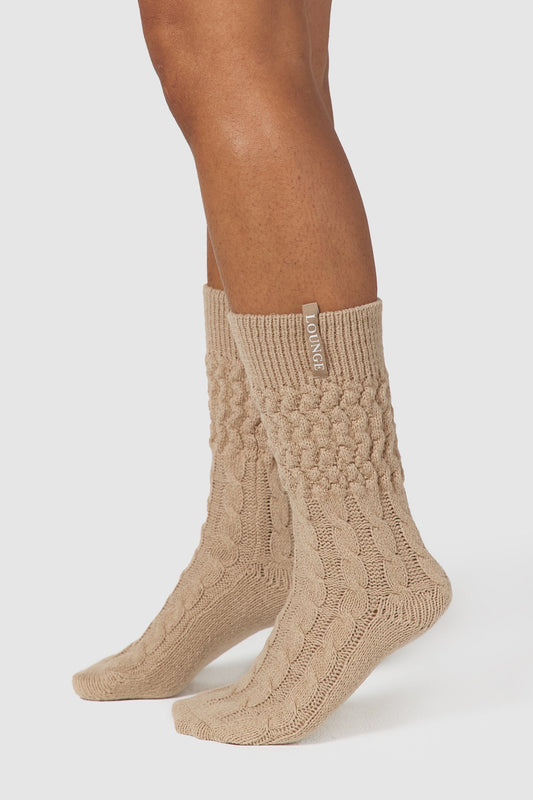 Lounge Snug Knitted Socks - Mink