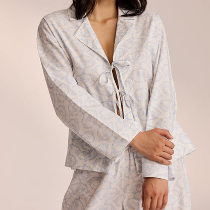Lounge Cotton Pajama Shirt - Blue