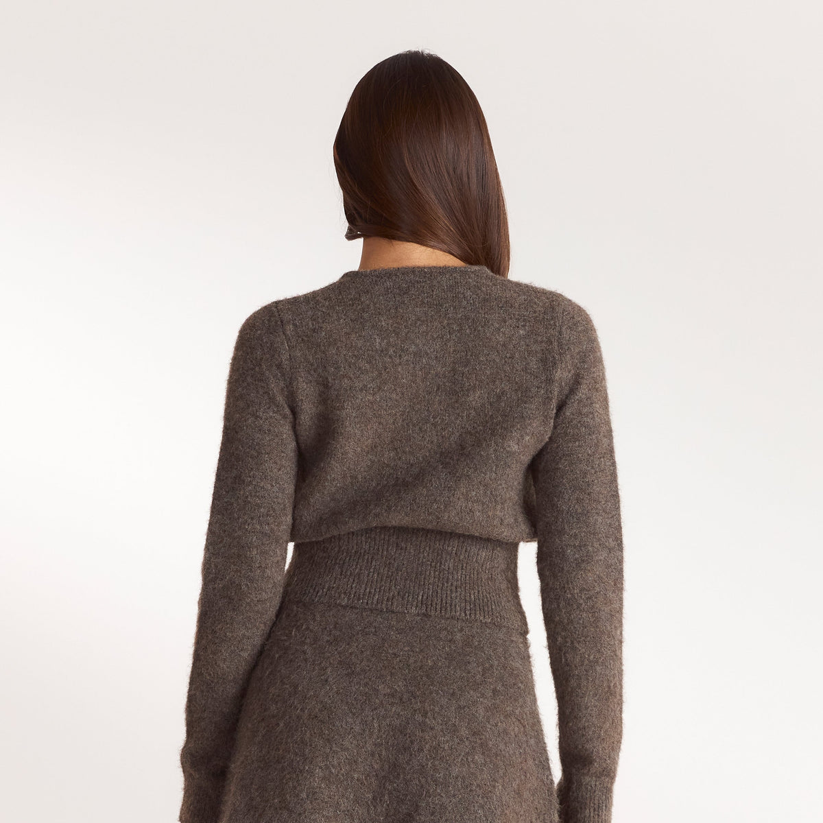 Lounge Cinched Knit Cardigan - Ash Brown