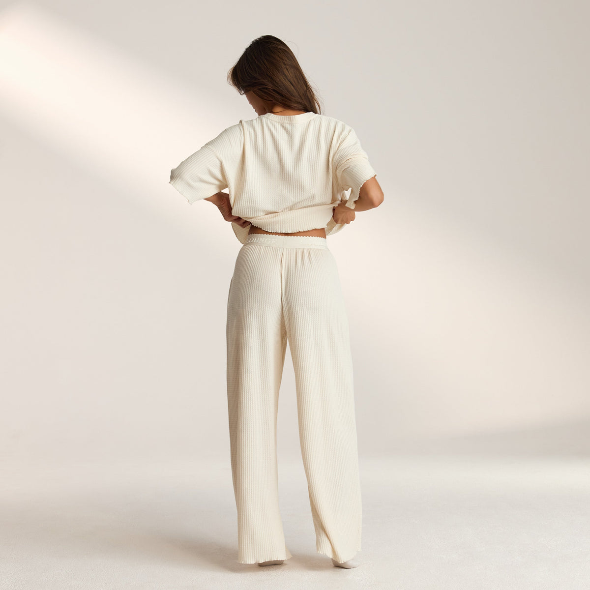Lounge Soft Waffle Pajama Pants - Cream