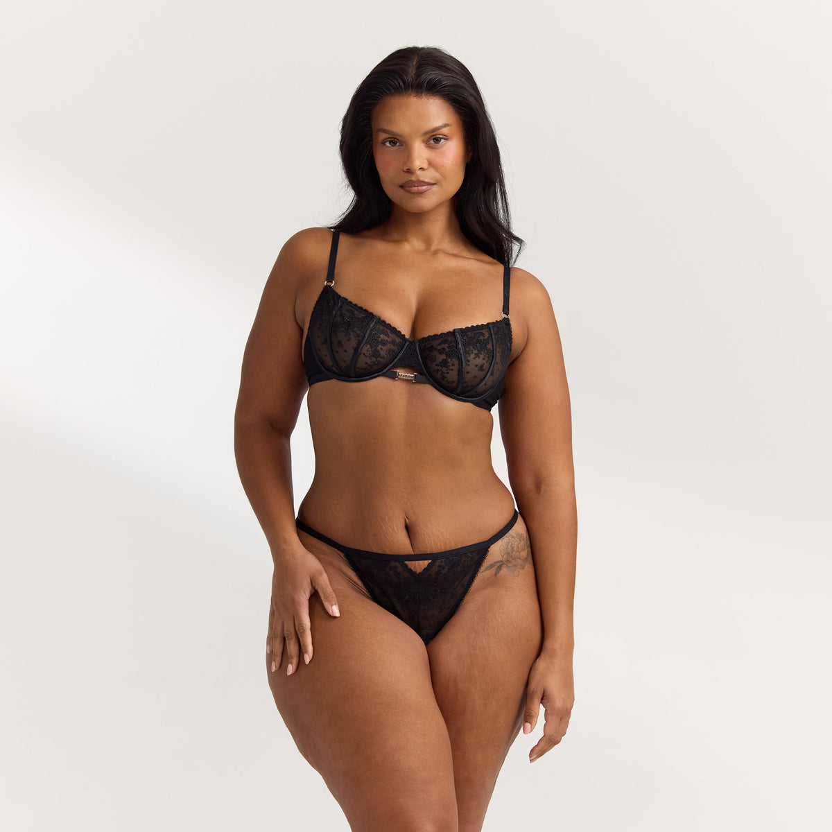 Lounge Flirt Balcony Bra  - Black