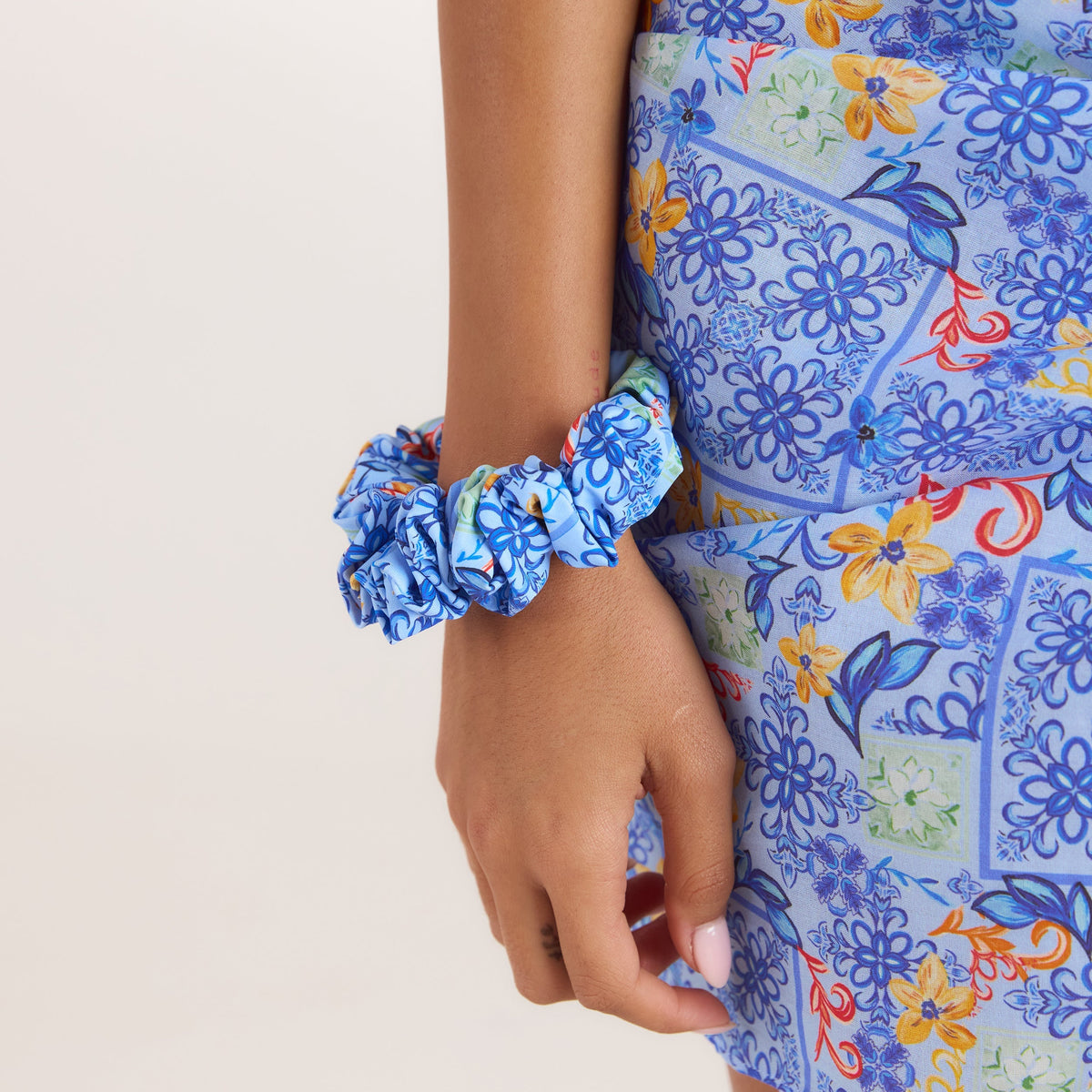 Lounge Mosaic Scrunchie - Blue Print