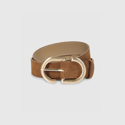 Lounge Curved Buckle Belt - Tan