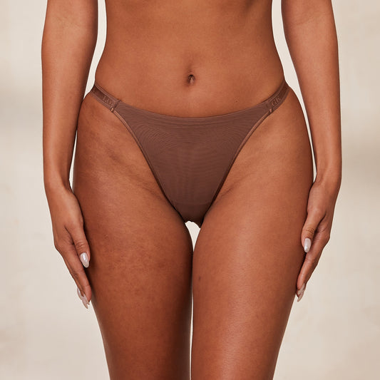 Lounge Smooth Mesh Briefs - Chestnut