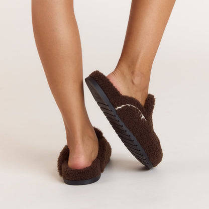 Lounge Anya Mule Slippers - Chocolate