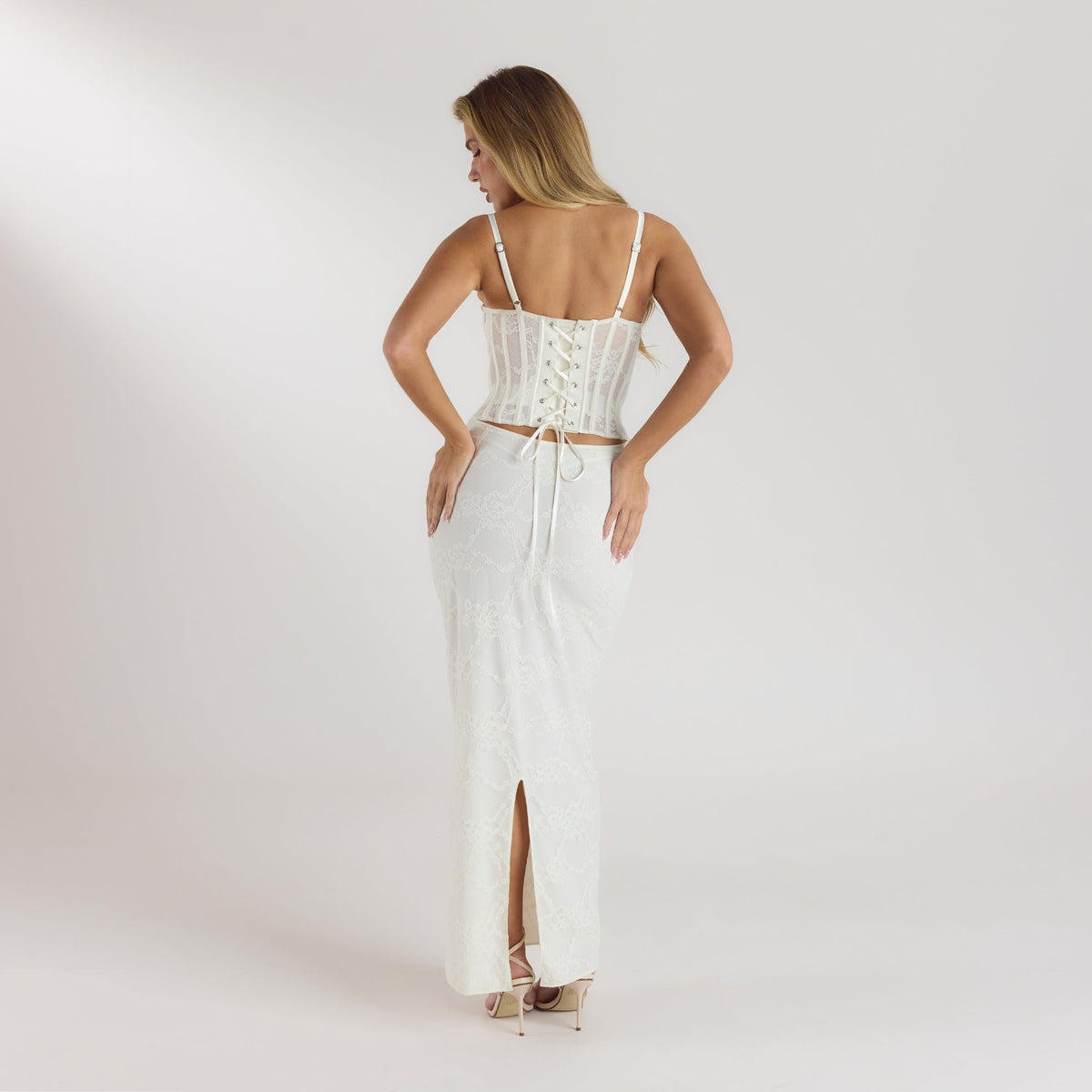 Lounge Blossom Maxi Dress with Bodysuit - Cream