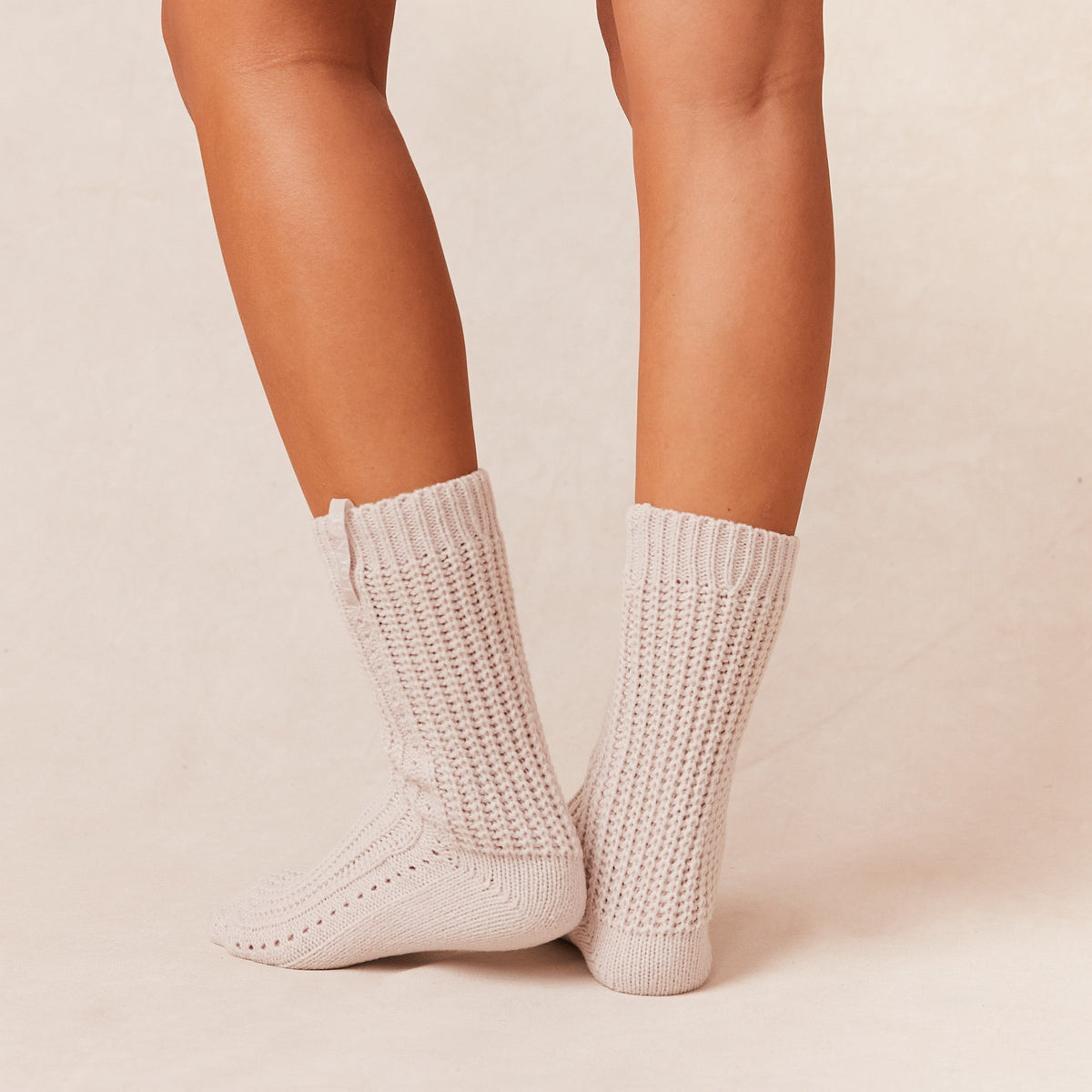 Lounge Snooze Knitted Socks - Cream