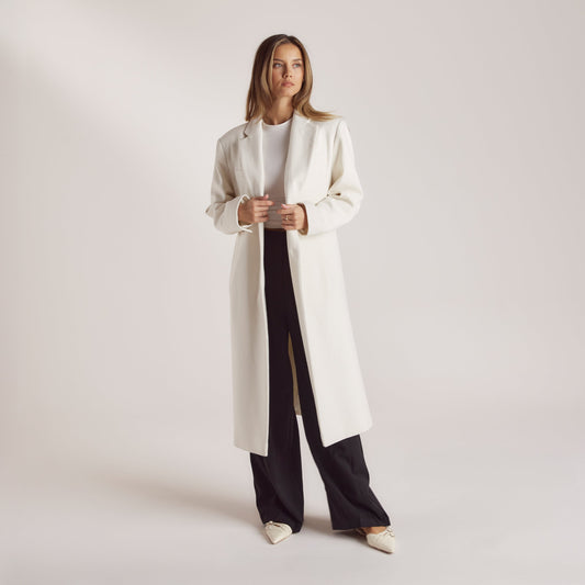 Lounge Wool Blazer Coat - Cream