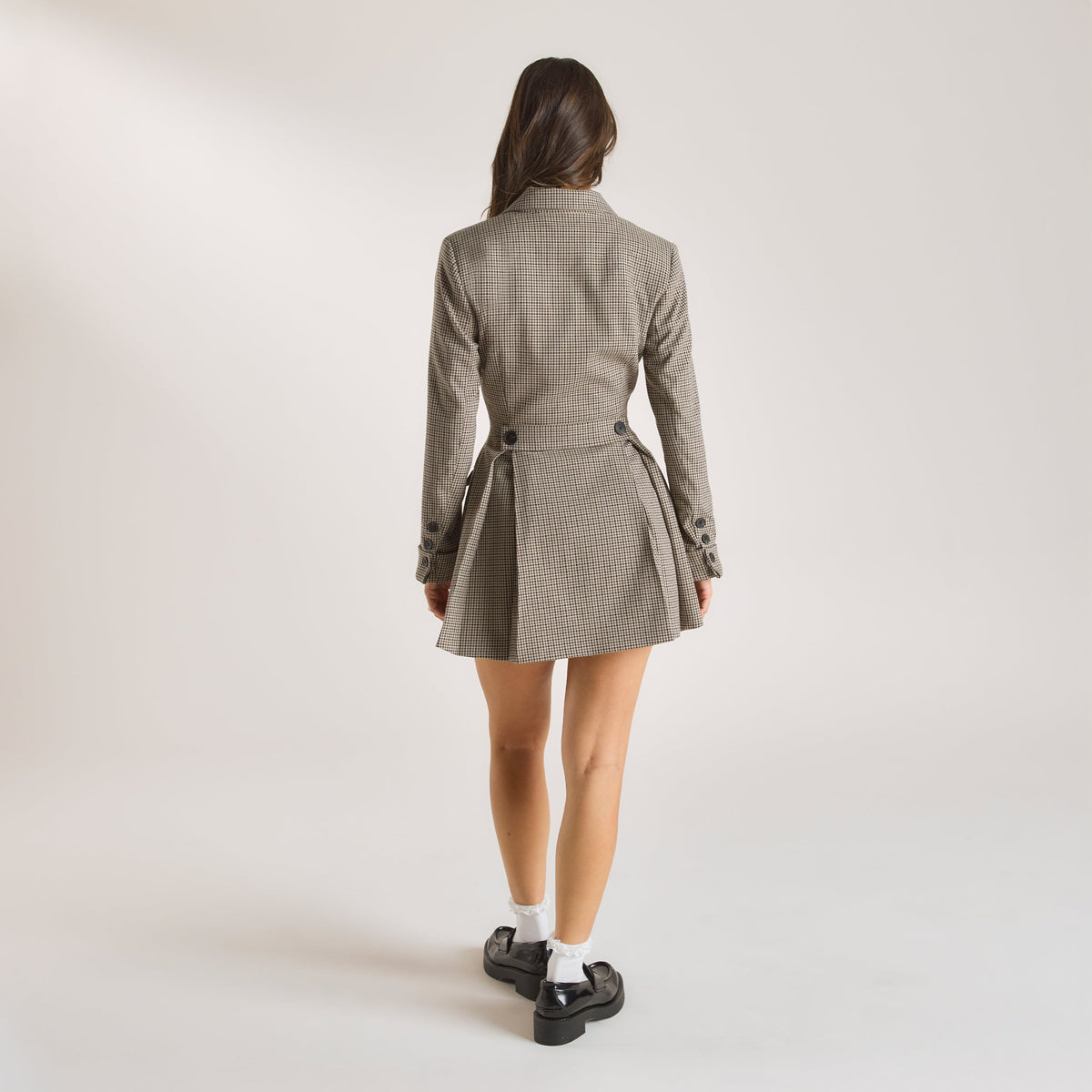 Lounge Houndstooth Blazer Dress - Brown