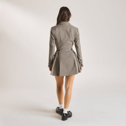 Lounge Houndstooth Blazer Dress - Brown