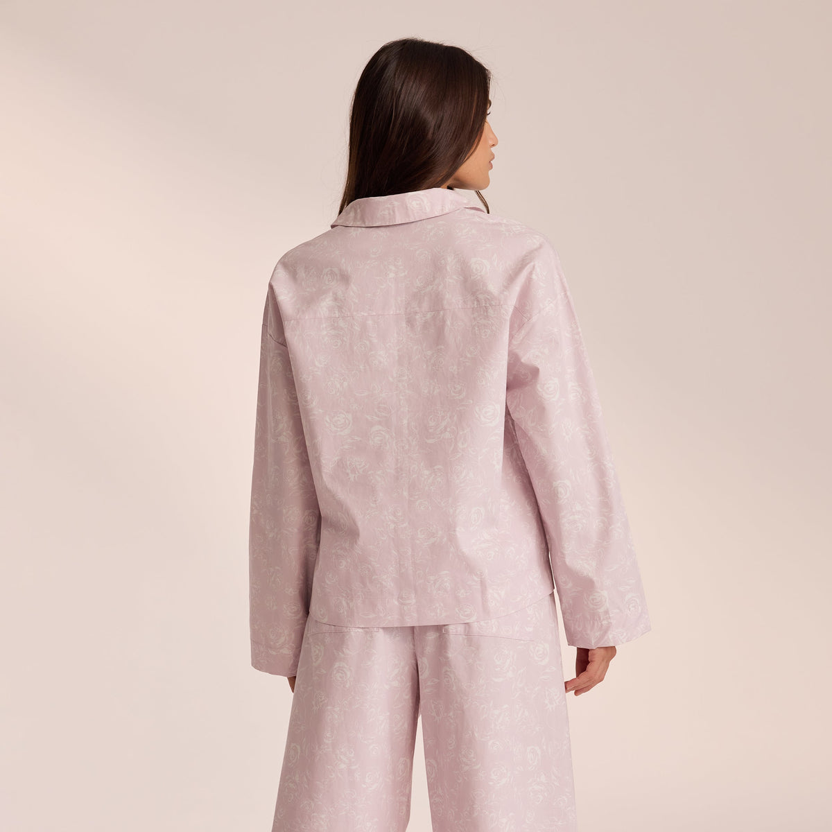 Lounge Cotton Pajama Shirt - Lilac