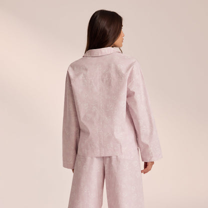 Lounge Cotton Pajama Shirt - Lilac