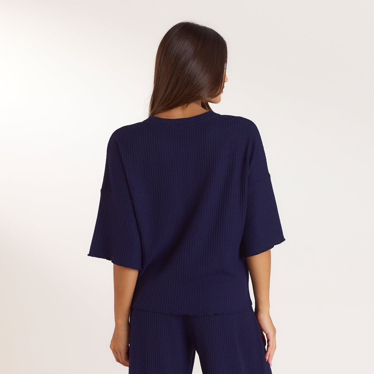 Lounge Soft Waffle Pajama Top - Navy