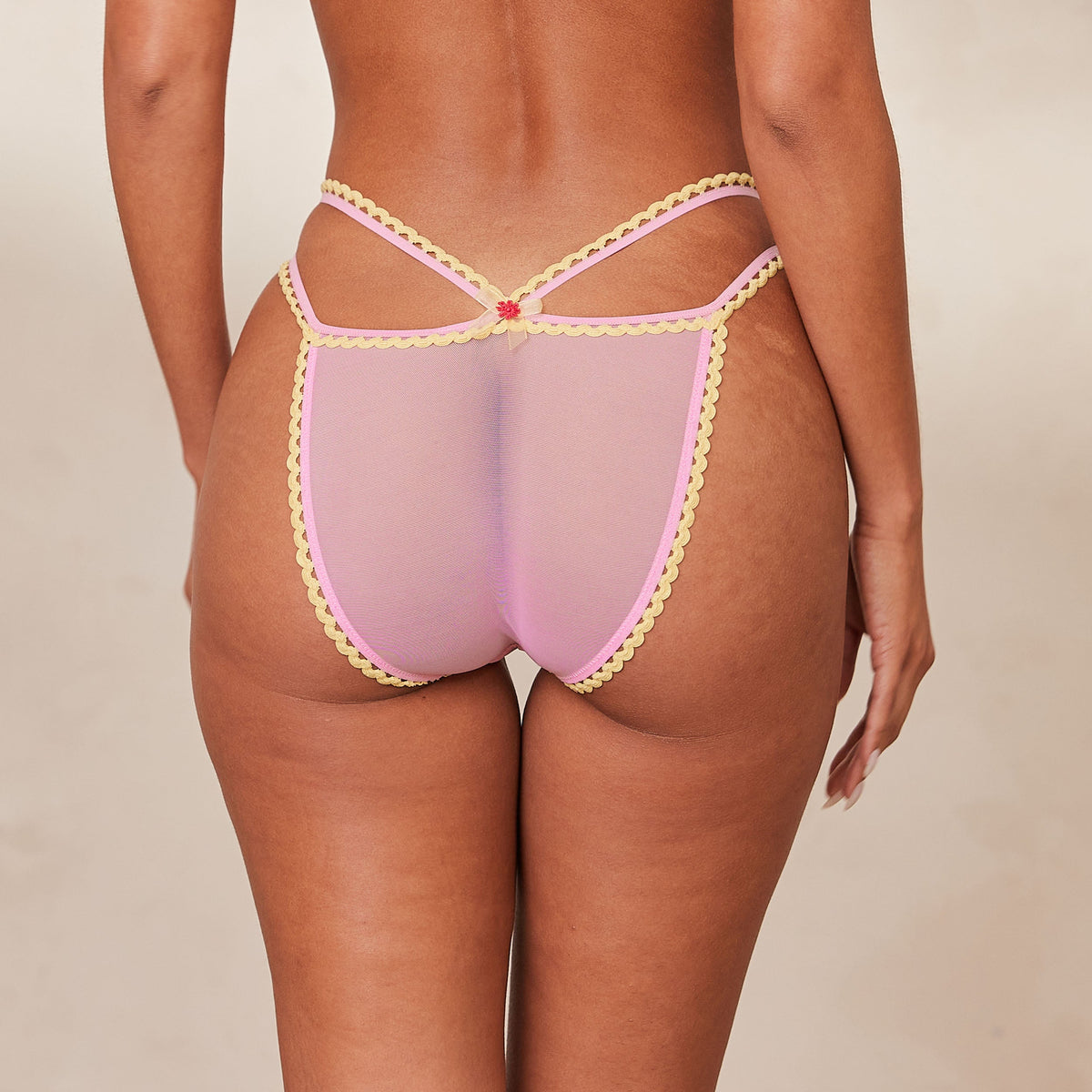 Lounge Daisy Embroidered Briefs - Pink