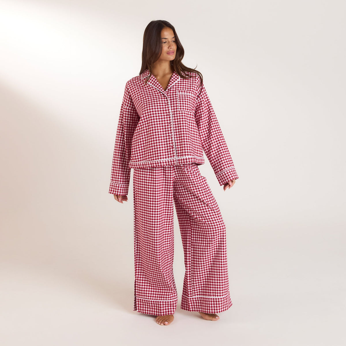 Lounge Christmas Cottage Gingham Pajama Pants - Red