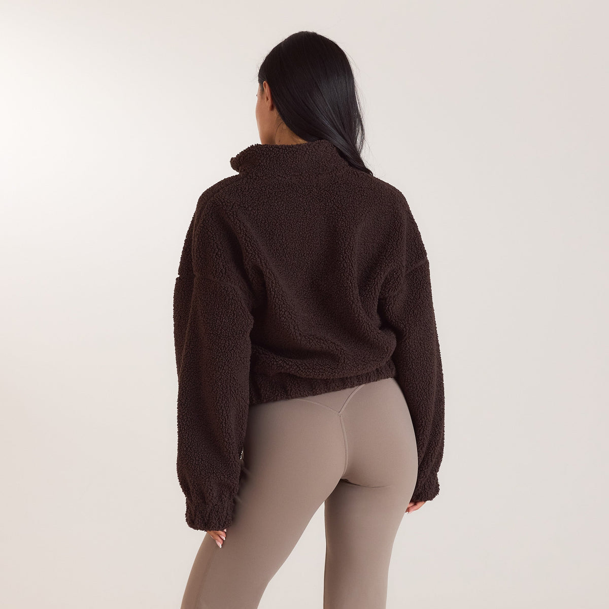 Lounge Funnel-Neck Borg Fleece - Dark Chocolate