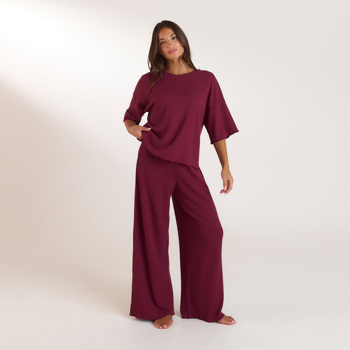 Lounge Soft Waffle Pajama Pants - Berry