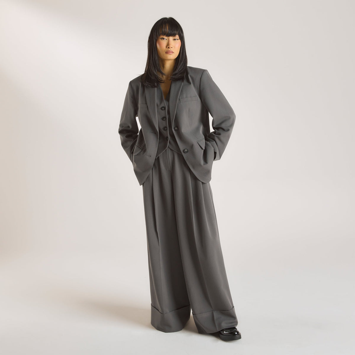 Lounge Oversized Blazer - Charcoal